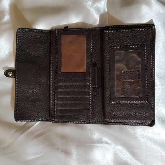 Authentic Vintage Brown Dooney & Bourke Checkbook Wallet - Picture 3 of 9